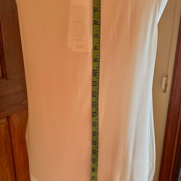 Eileen Fisher Silk Georgette Crepe Bateau Neck Sleeveless Tunic, Bone, SZ M, NWT - Picture 6 of 16